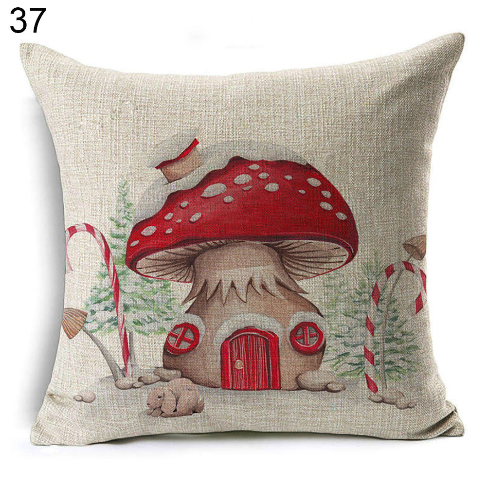 Christmas Dog Santa Claus Reindeer Cushion Cover Throw Pillow Case Sofa Decor