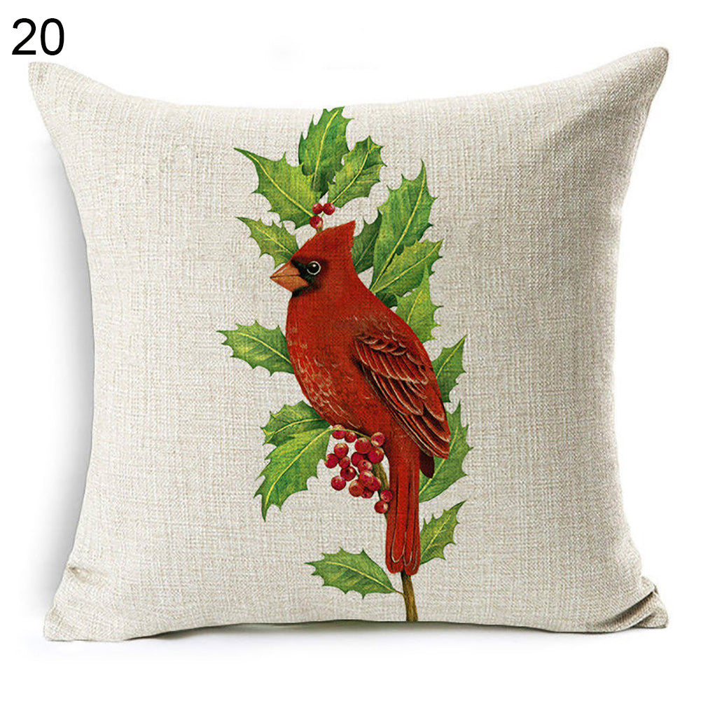 Christmas Dog Santa Claus Reindeer Cushion Cover Throw Pillow Case Sofa Decor