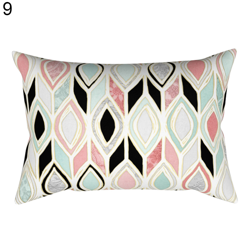 30x50cm Rectangular Bear Geometric Scenery Pillowcase Cushion Cover Home Decor