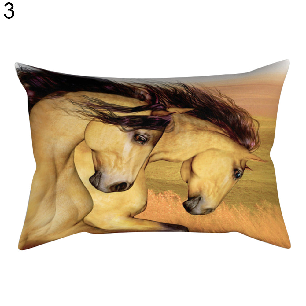 30x50cm Rectangular Bear Geometric Scenery Pillowcase Cushion Cover Home Decor