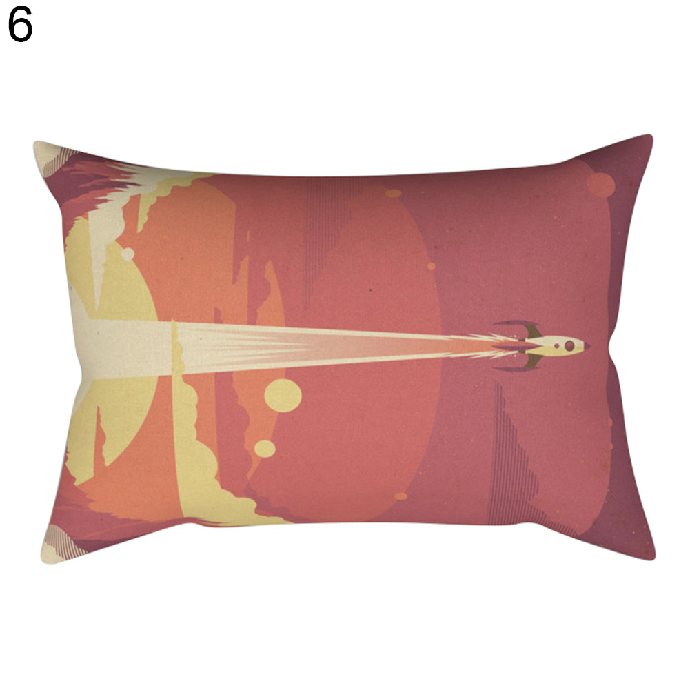 30x50cm Rectangular Bear Geometric Scenery Pillowcase Cushion Cover Home Decor