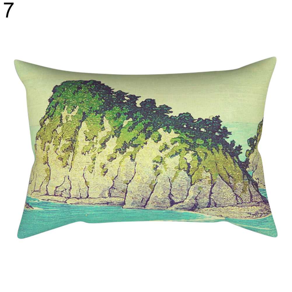 30x50cm Rectangular Bear Geometric Scenery Pillowcase Cushion Cover Home Decor