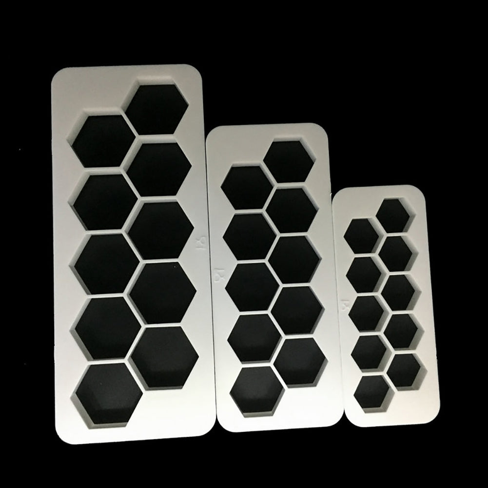 3Pcs Hexagon Biscuit Chocolate Cookies Cutter Fondant Cake DIY Decorative Mold