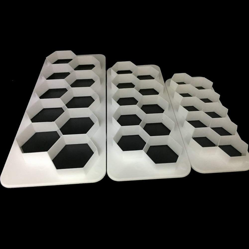 3Pcs Hexagon Biscuit Chocolate Cookies Cutter Fondant Cake DIY Decorative Mold