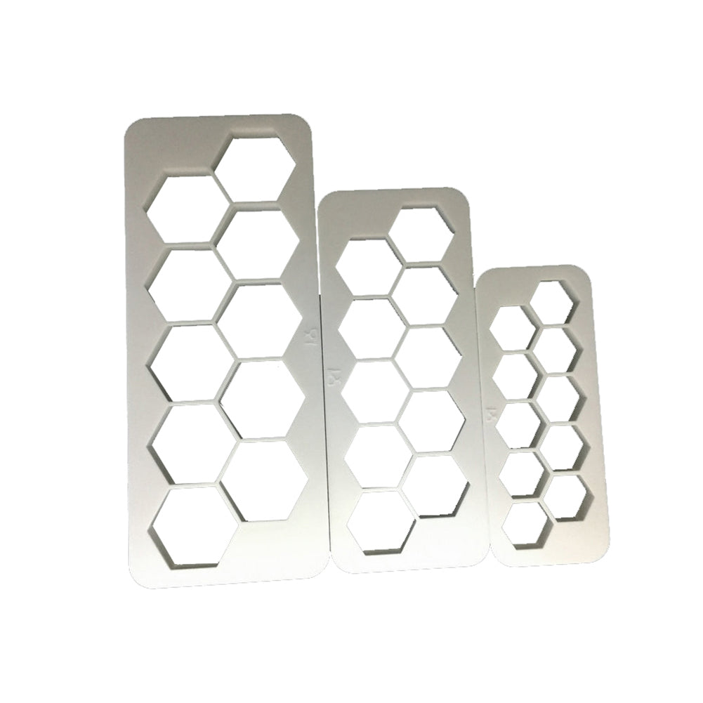 3Pcs Hexagon Biscuit Chocolate Cookies Cutter Fondant Cake DIY Decorative Mold