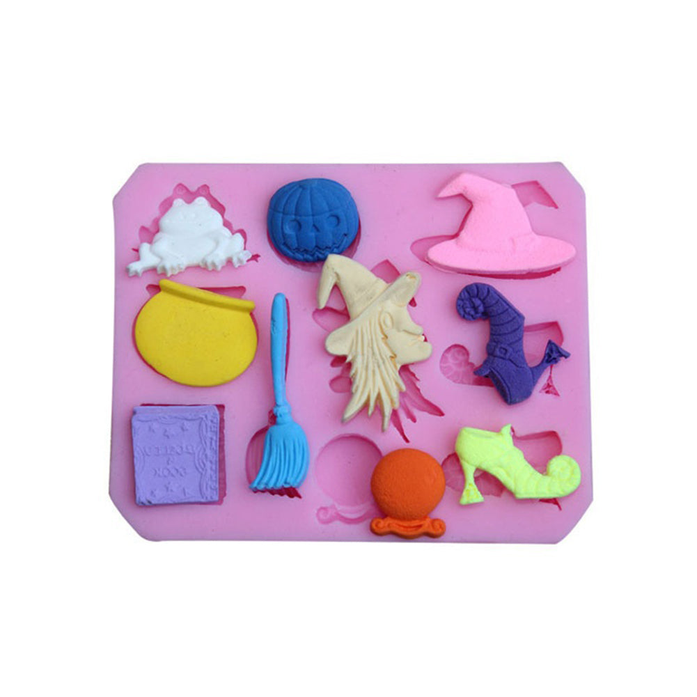 Halloween Witch Broom Silicone Fondant Mold Sugarcraft Cake Decorating Tool