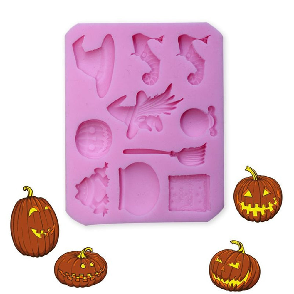 Halloween Witch Broom Silicone Fondant Mold Sugarcraft Cake Decorating Tool
