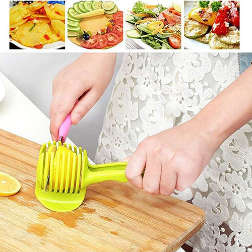 Food Fruit Vegetable Slicer Tomato Clip Holder Onions Cutter Kitchen Gadget