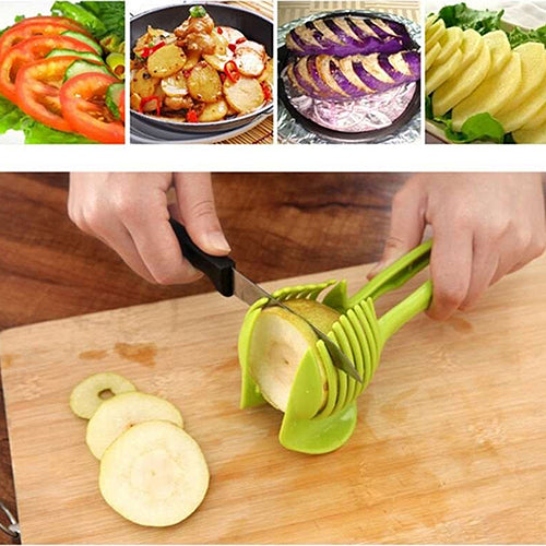 Food Fruit Vegetable Slicer Tomato Clip Holder Onions Cutter Kitchen Gadget