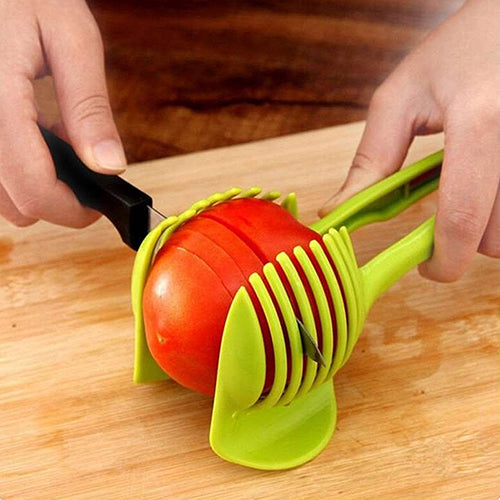 Food Fruit Vegetable Slicer Tomato Clip Holder Onions Cutter Kitchen Gadget
