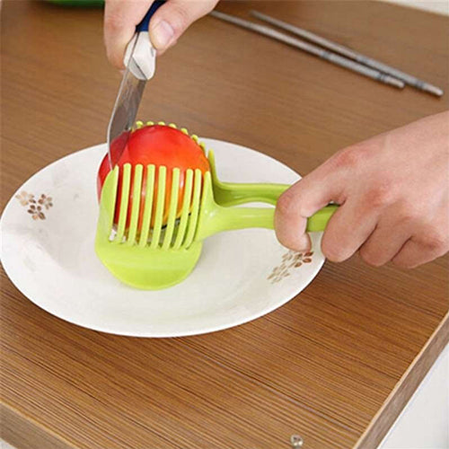 Food Fruit Vegetable Slicer Tomato Clip Holder Onions Cutter Kitchen Gadget