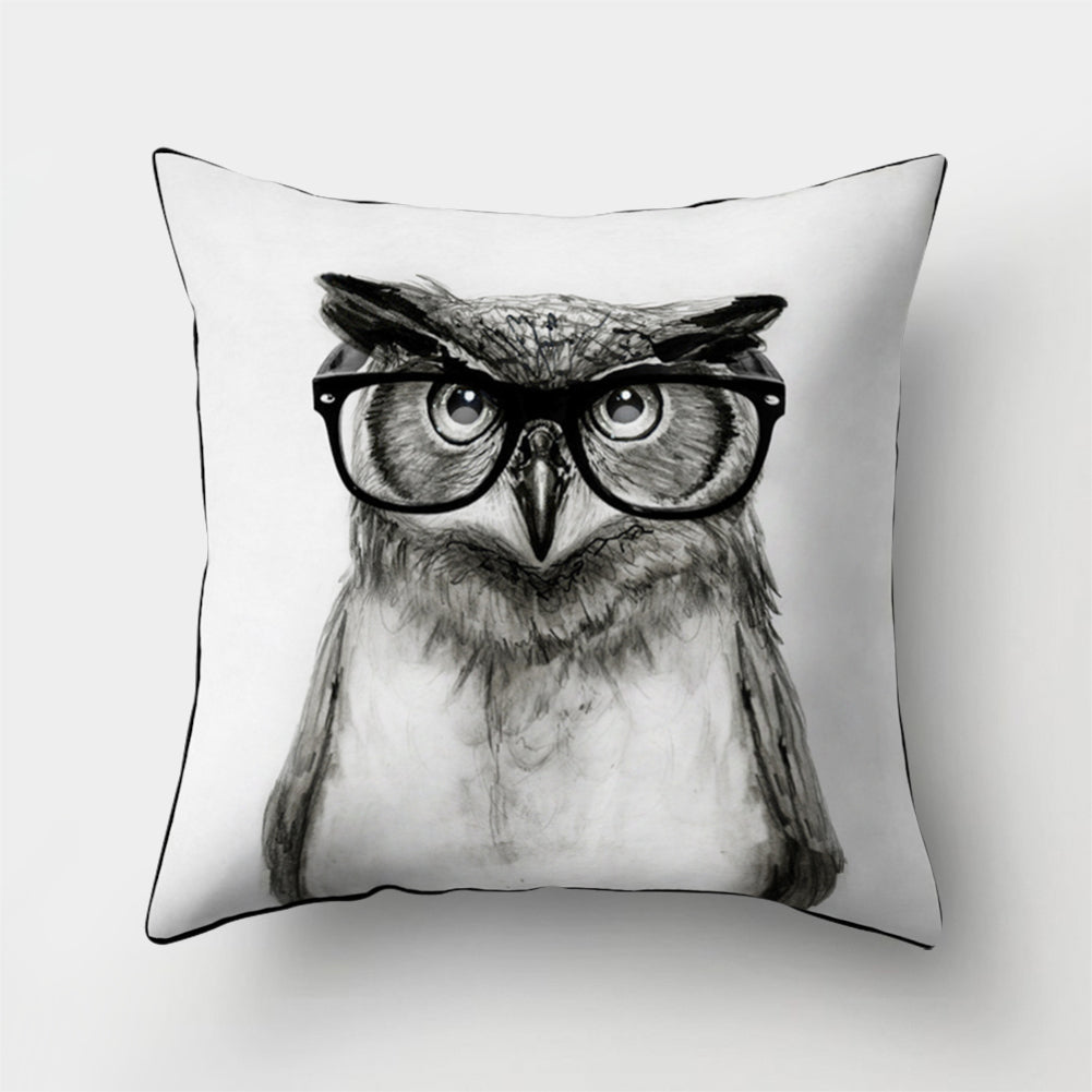 Cute Owl Animal Pillow Case Square Shape Cushion Cover Car Seat Sofa Decor