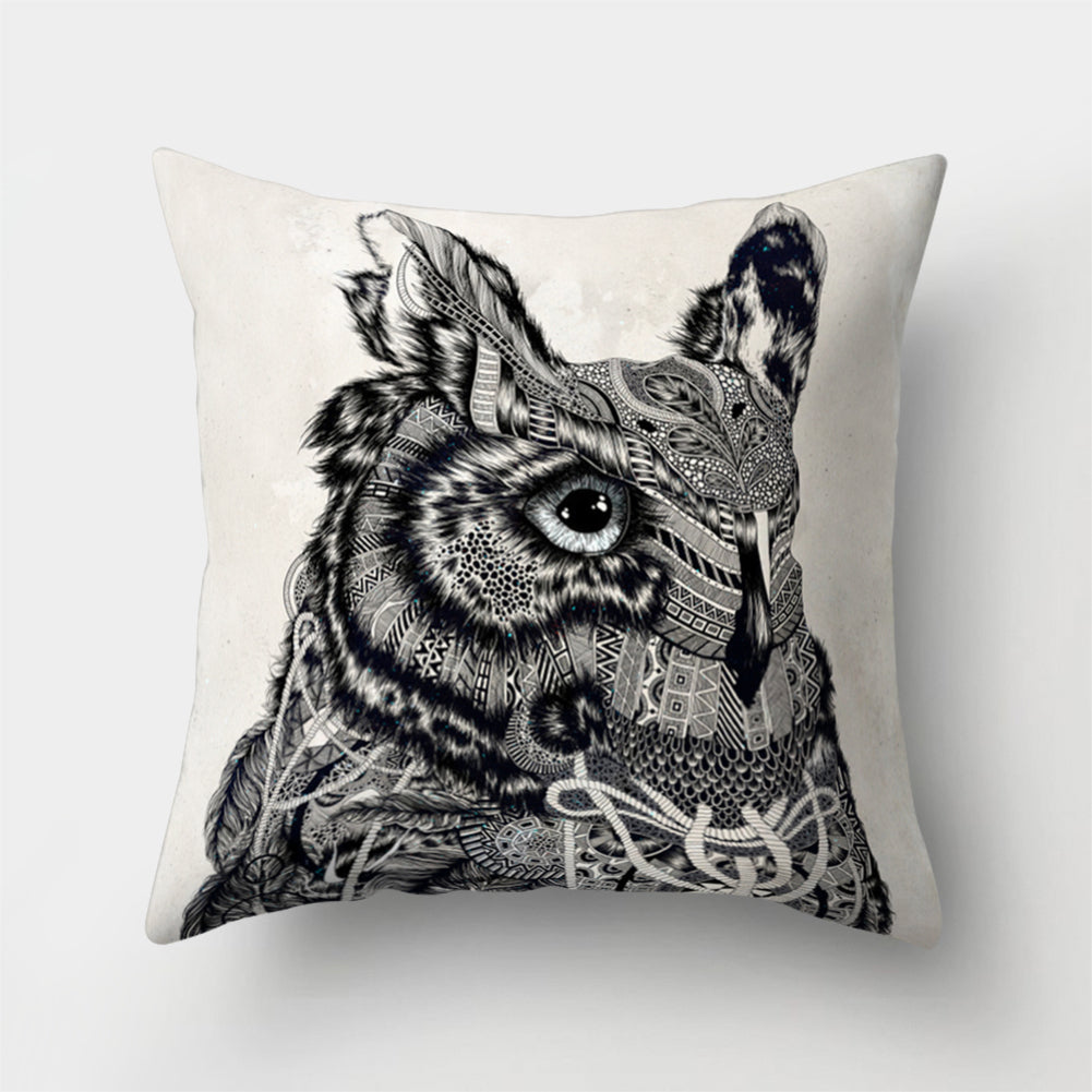 Cute Owl Animal Pillow Case Square Shape Cushion Cover Car Seat Sofa Decor