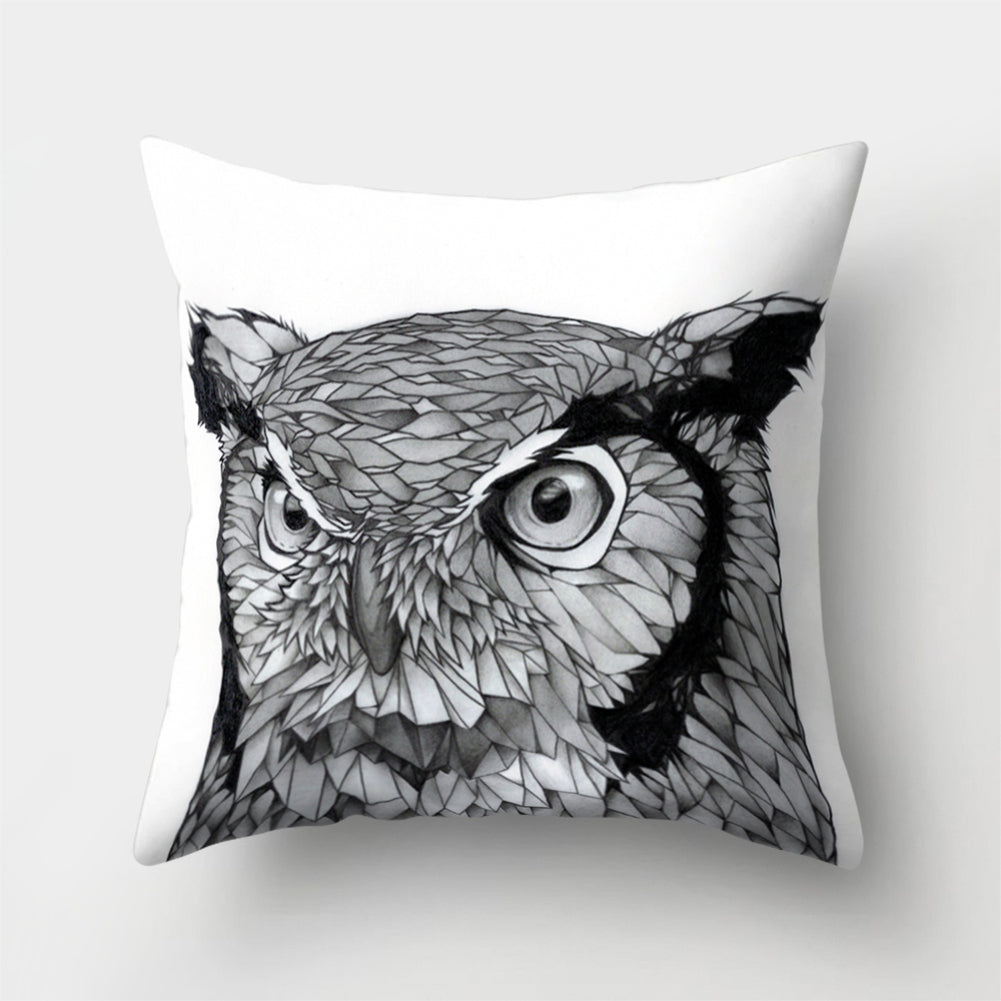 Cute Owl Animal Pillow Case Square Shape Cushion Cover Car Seat Sofa Decor