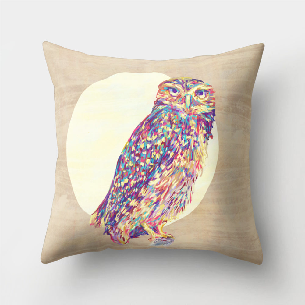 Cute Owl Animal Pillow Case Square Shape Cushion Cover Car Seat Sofa Decor