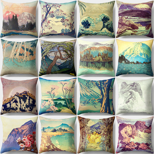 18Inch Tree Mountain Throw Pillow Case Cushion Cover Car Room Sofa Decoration