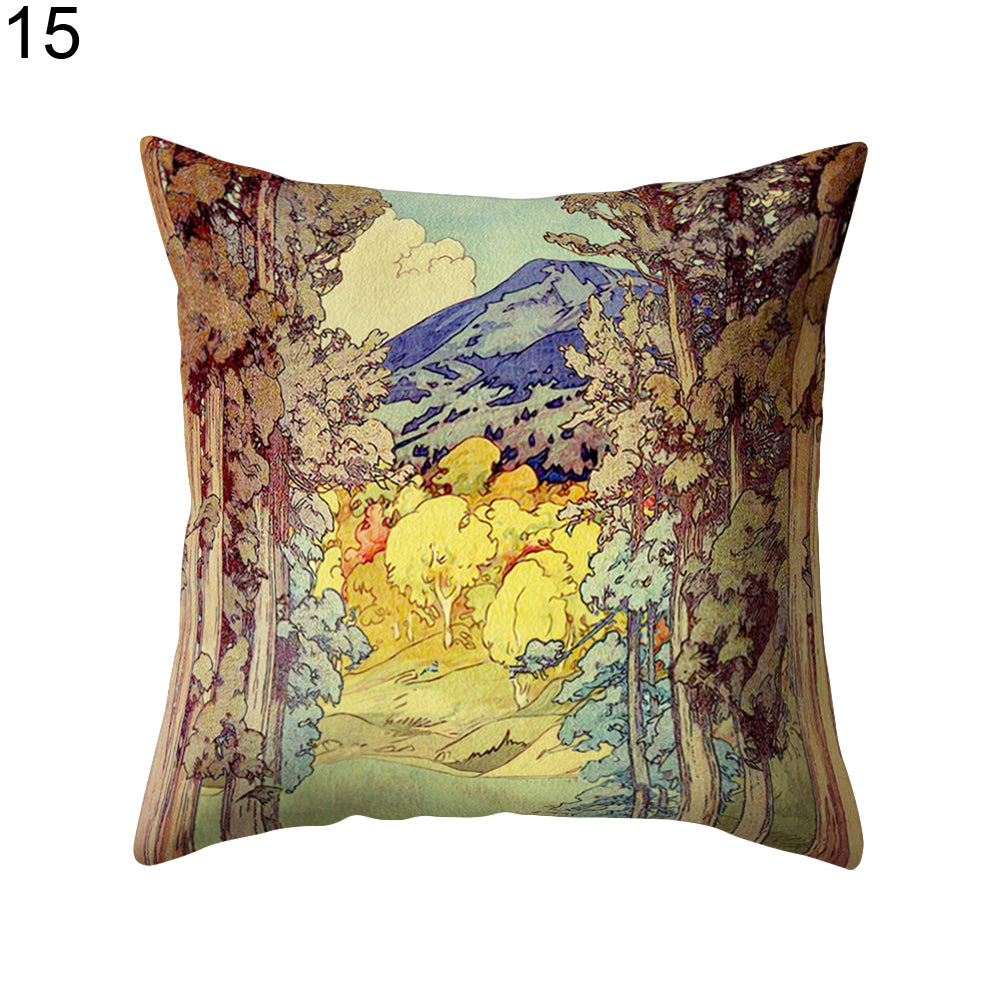 18Inch Tree Mountain Throw Pillow Case Cushion Cover Car Room Sofa Decoration