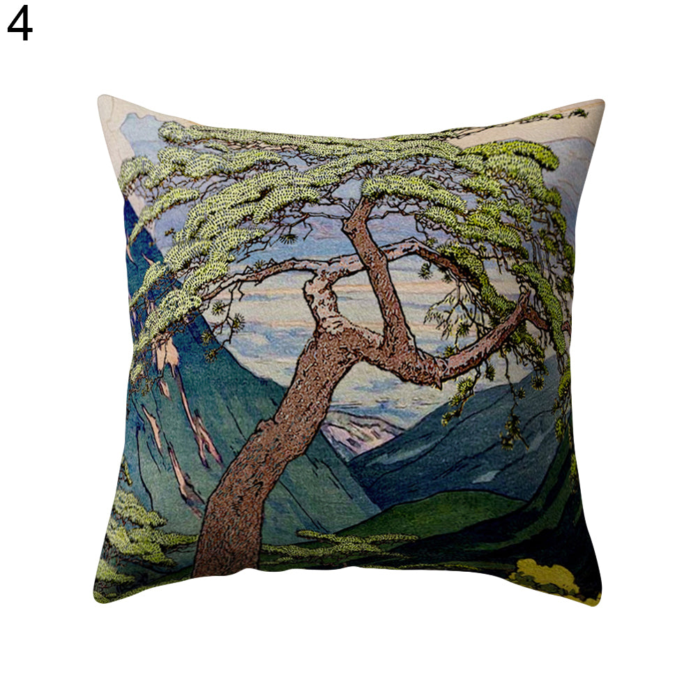 18Inch Tree Mountain Throw Pillow Case Cushion Cover Car Room Sofa Decoration