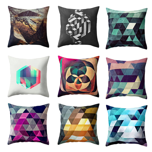 Geometry Pattern Soft Comfortable Cushion Cover Bed Sofa Pillowcase Home Decor