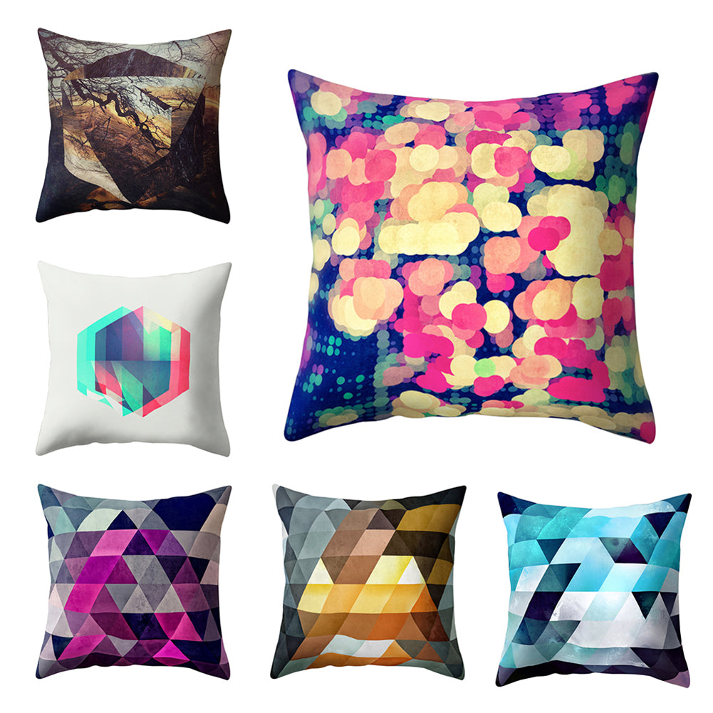Geometry Pattern Soft Comfortable Cushion Cover Bed Sofa Pillowcase Home Decor