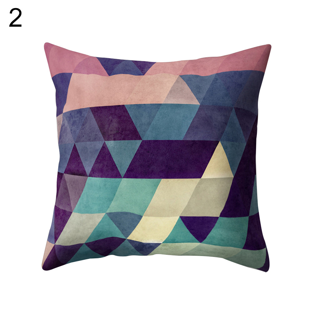 Geometry Pattern Soft Comfortable Cushion Cover Bed Sofa Pillowcase Home Decor