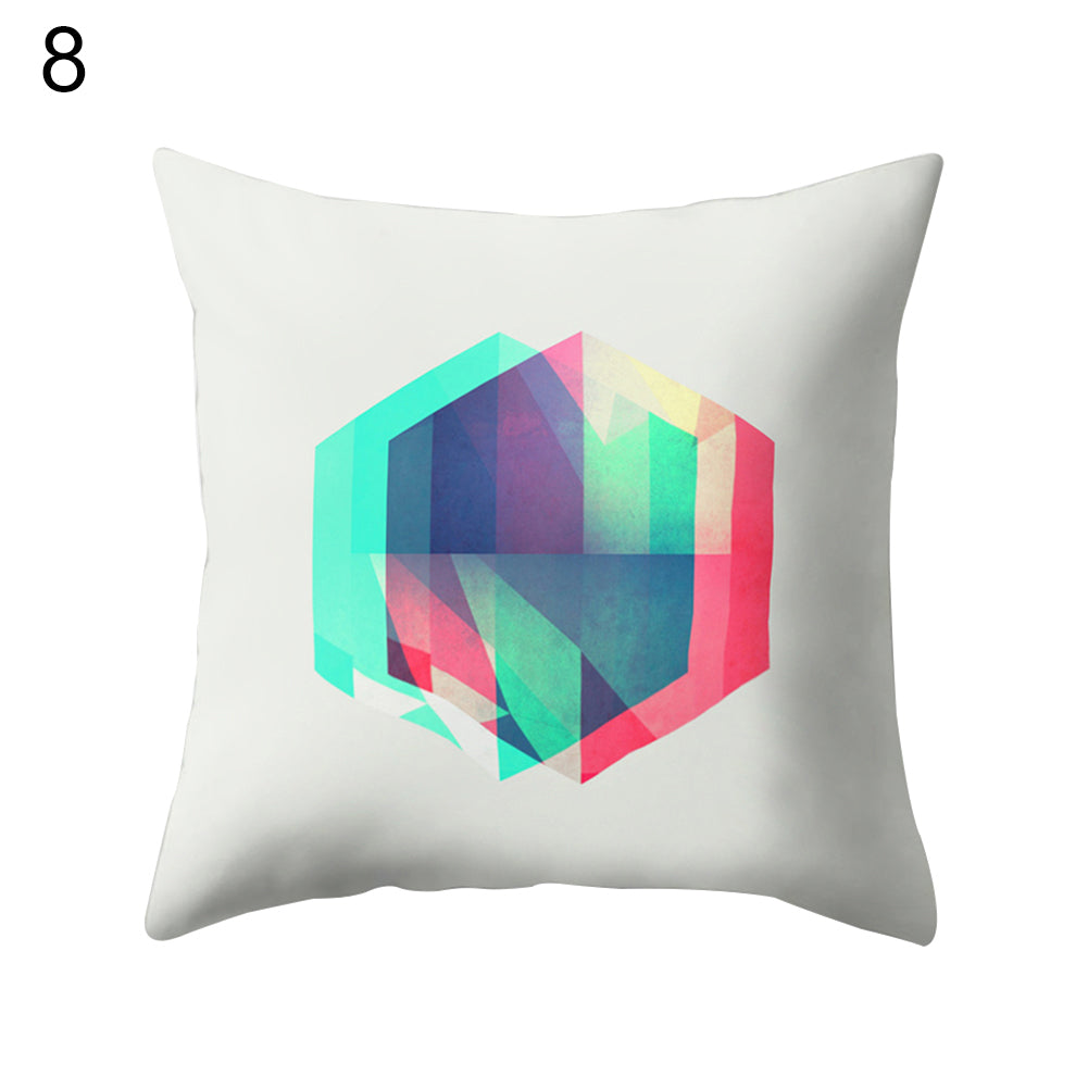 Geometry Pattern Soft Comfortable Cushion Cover Bed Sofa Pillowcase Home Decor