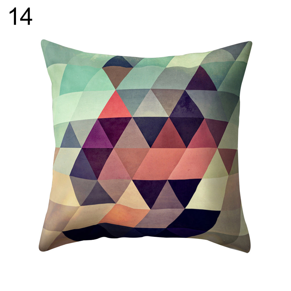 Geometry Pattern Soft Comfortable Cushion Cover Bed Sofa Pillowcase Home Decor