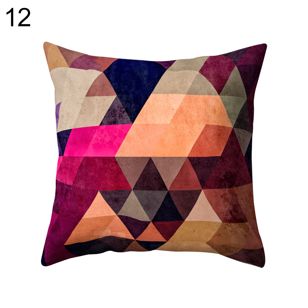 Geometry Pattern Soft Comfortable Cushion Cover Bed Sofa Pillowcase Home Decor