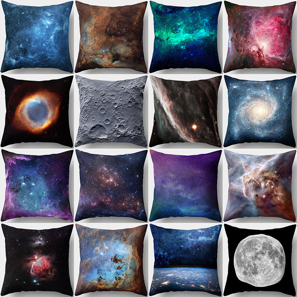 Volcano Planet Starry Sky Throw Pillow Cover Cushion Case Car Home Sofa Decor