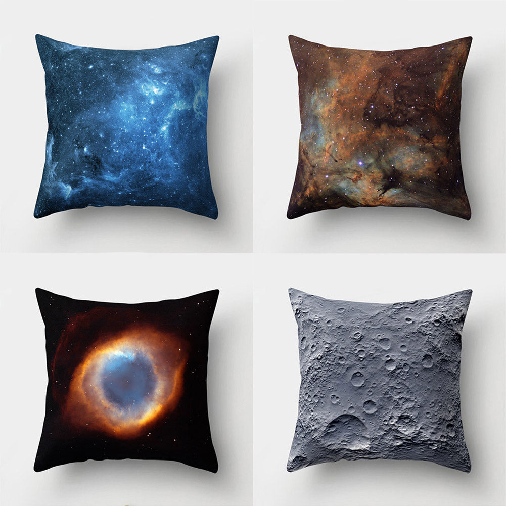Volcano Planet Starry Sky Throw Pillow Cover Cushion Case Car Home Sofa Decor