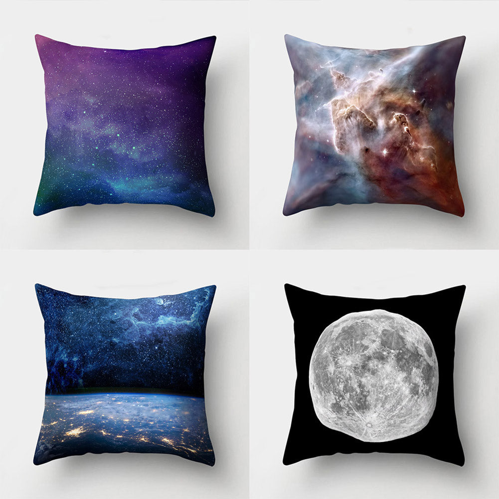 Volcano Planet Starry Sky Throw Pillow Cover Cushion Case Car Home Sofa Decor