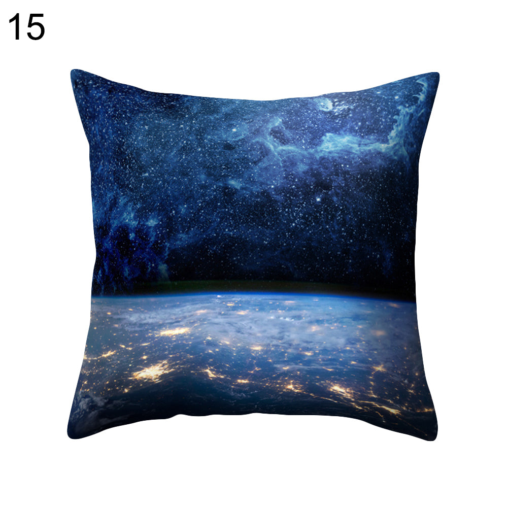 Volcano Planet Starry Sky Throw Pillow Cover Cushion Case Car Home Sofa Decor