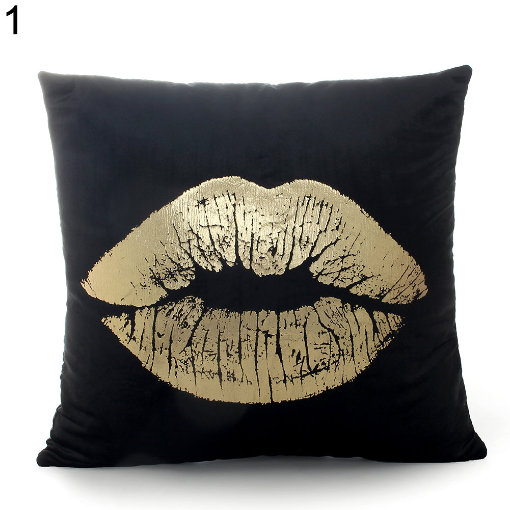 Fashion Bronzing Love Pattern Throw Pillow Case Cushion Cover Home Sofa Decor