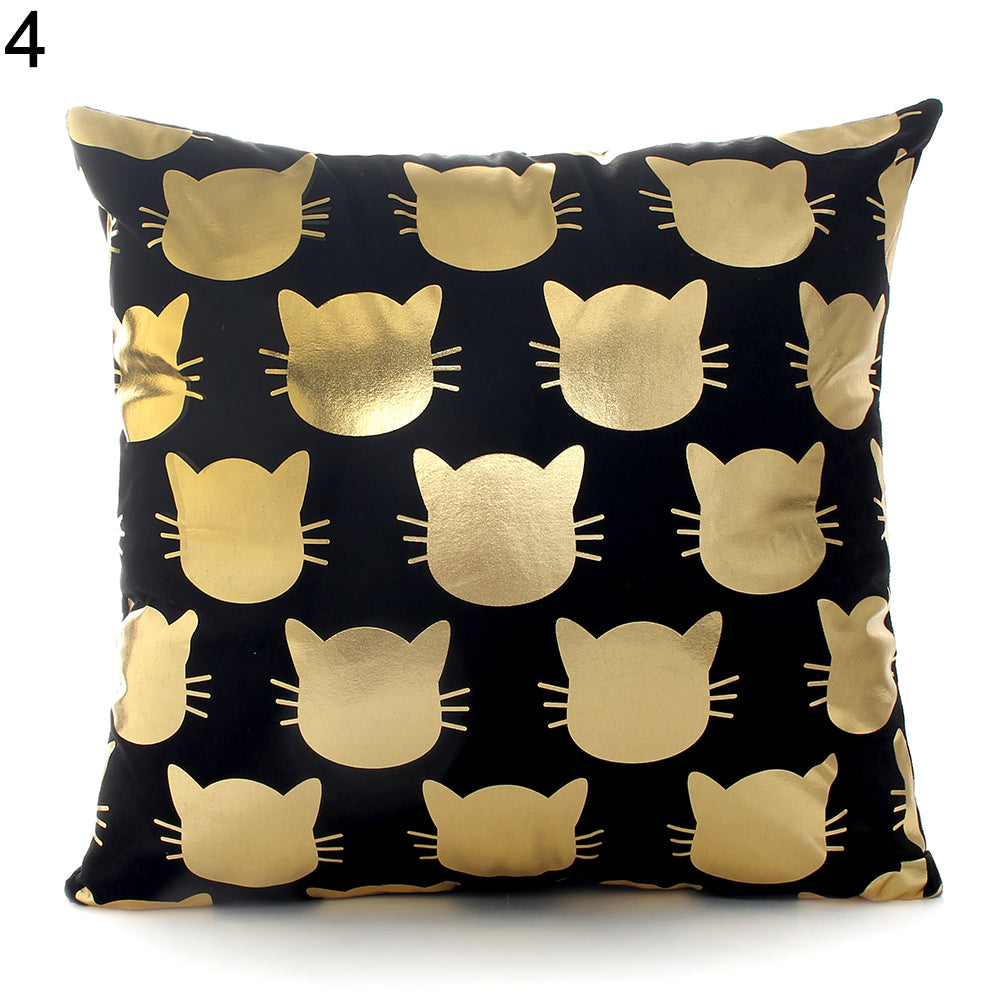 Fashion Bronzing Love Pattern Throw Pillow Case Cushion Cover Home Sofa Decor