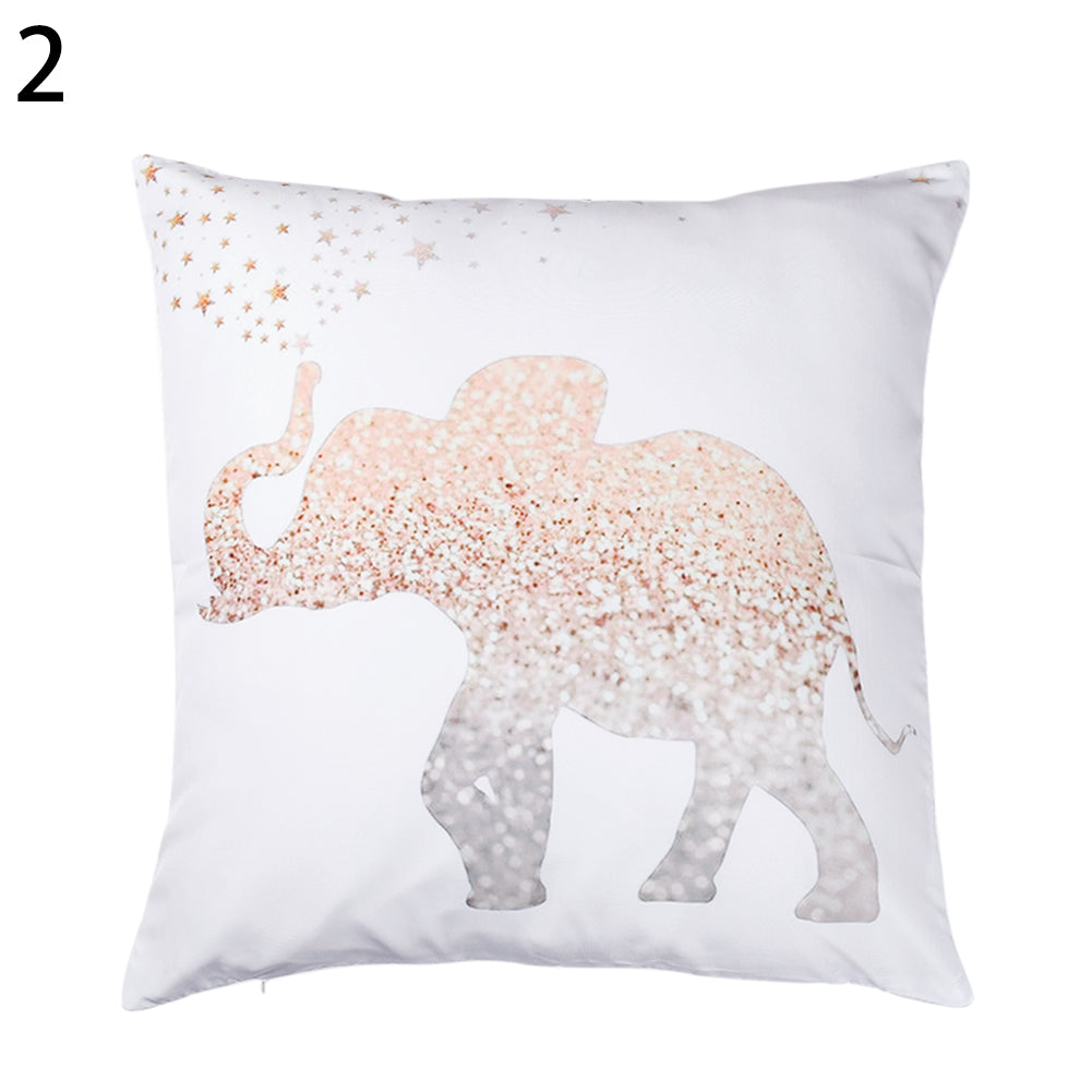 Floral Letter Animal Printed Pillow Case Sofa Car Waist Cushion Cover Home Decor