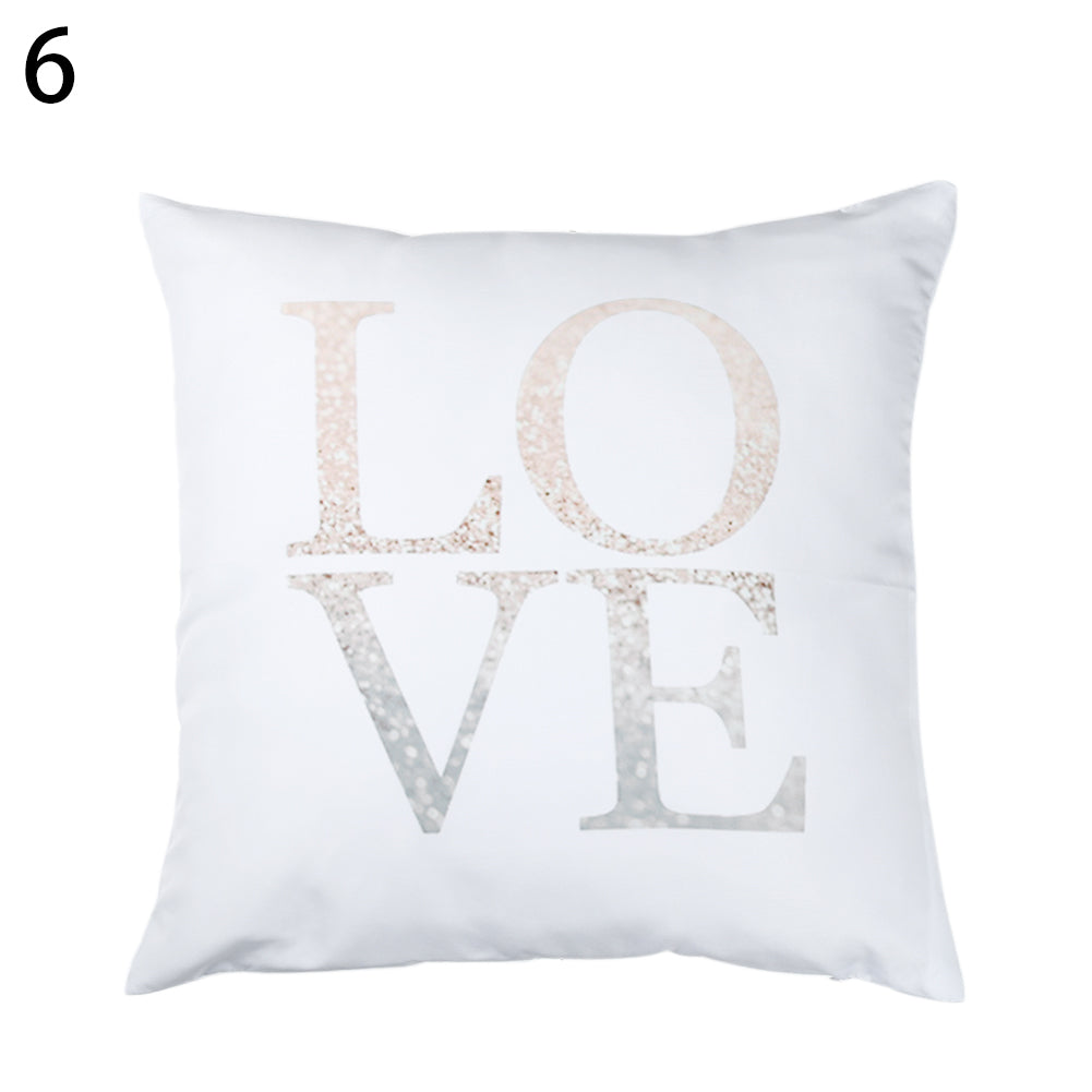 Floral Letter Animal Printed Pillow Case Sofa Car Waist Cushion Cover Home Decor