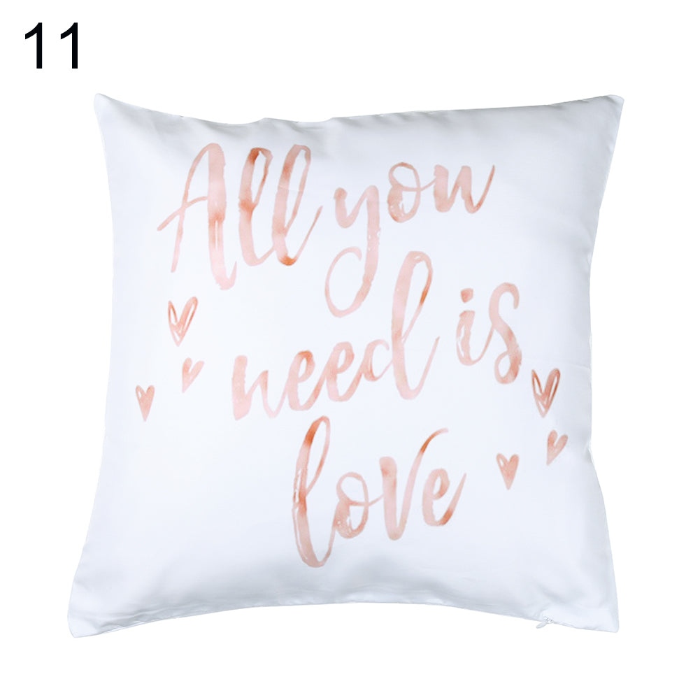 Floral Letter Animal Printed Pillow Case Sofa Car Waist Cushion Cover Home Decor