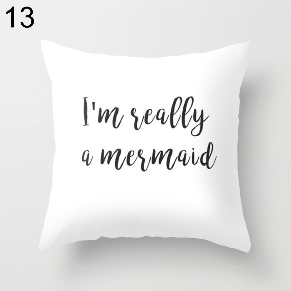 Floral Letter Animal Printed Pillow Case Sofa Car Waist Cushion Cover Home Decor