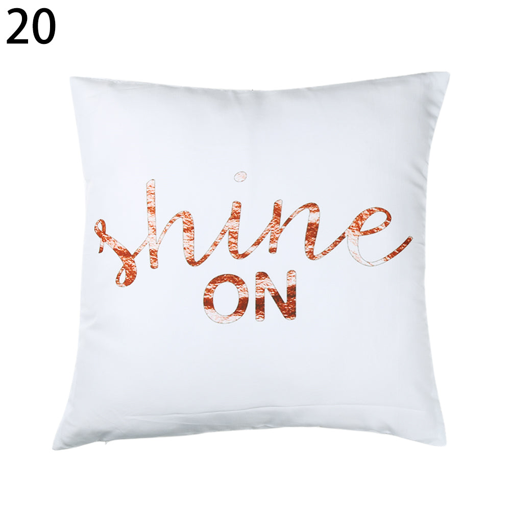 Floral Letter Animal Printed Pillow Case Sofa Car Waist Cushion Cover Home Decor