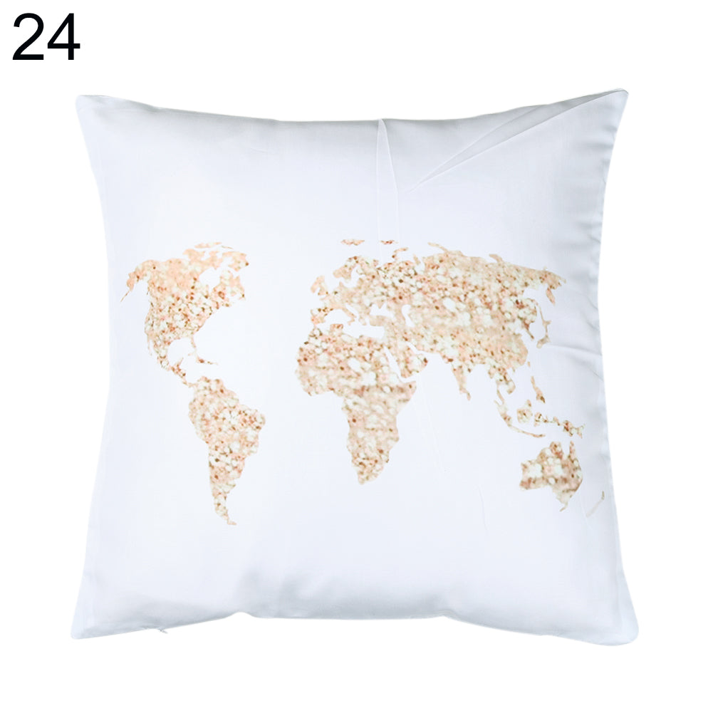 Floral Letter Animal Printed Pillow Case Sofa Car Waist Cushion Cover Home Decor