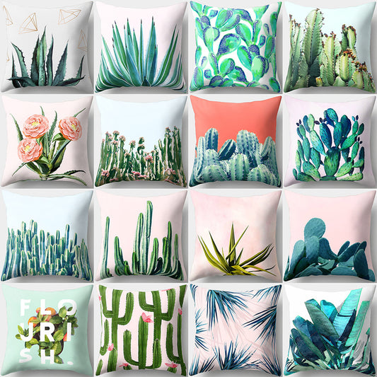 Cactus Flower Print Sofa Bed Throw Pillow Case Cushion Cover Home Room Decor
