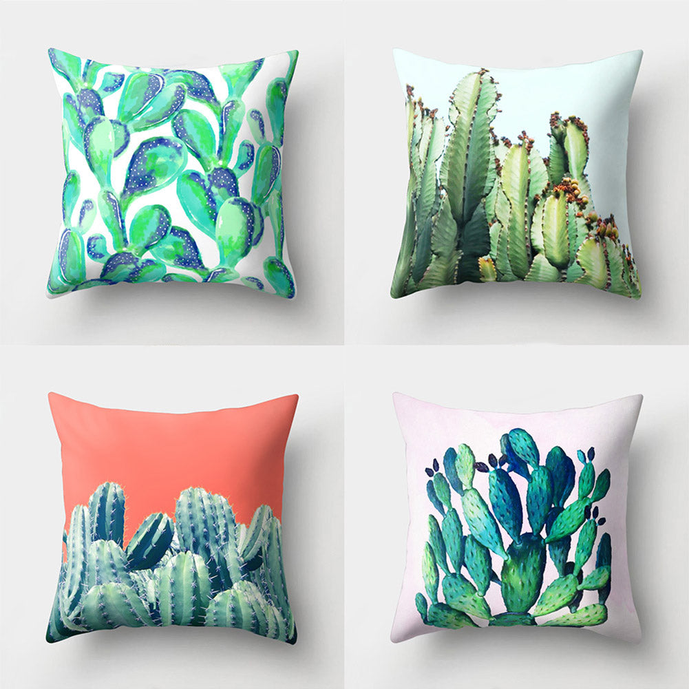 Cactus Flower Print Sofa Bed Throw Pillow Case Cushion Cover Home Room Decor