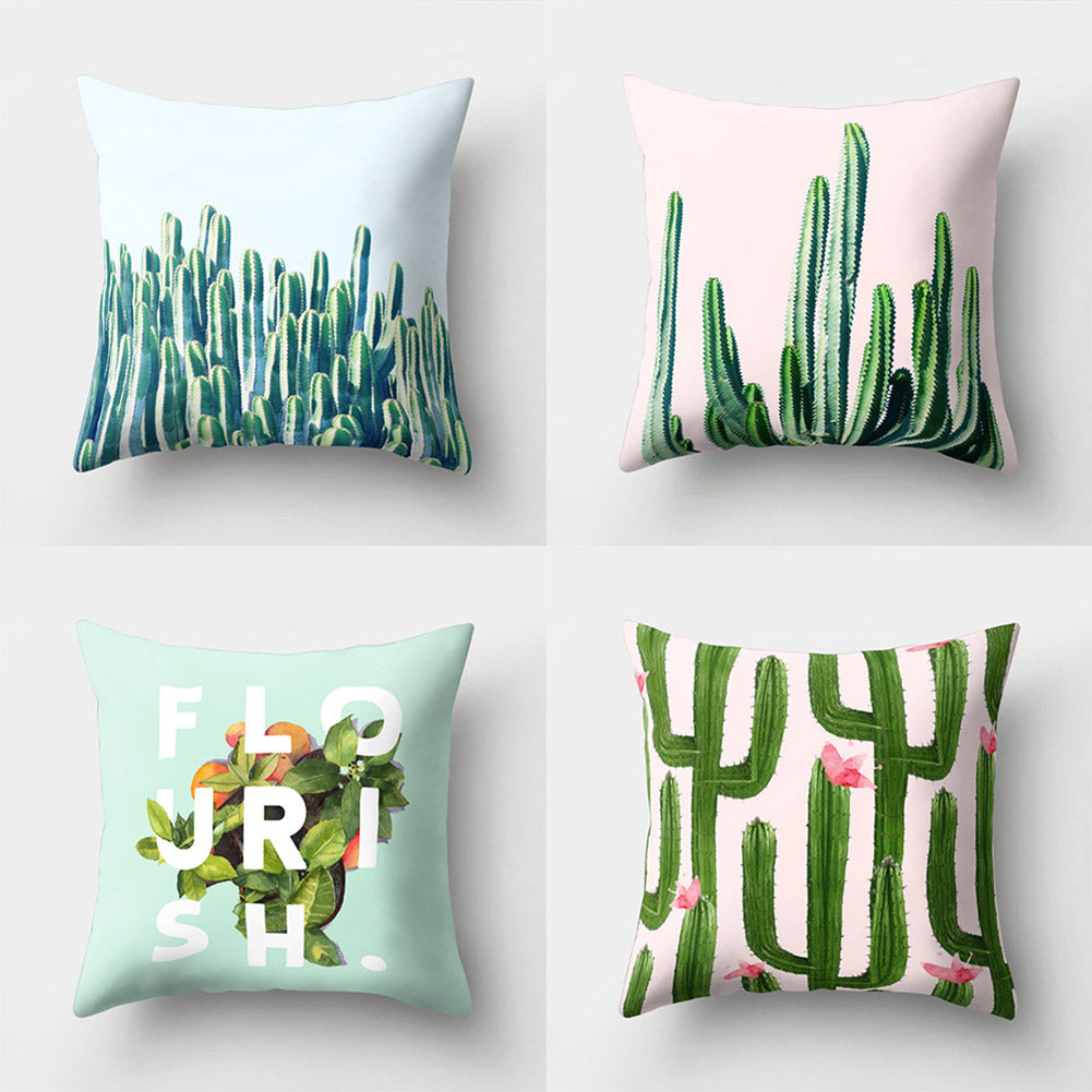 Cactus Flower Print Sofa Bed Throw Pillow Case Cushion Cover Home Room Decor