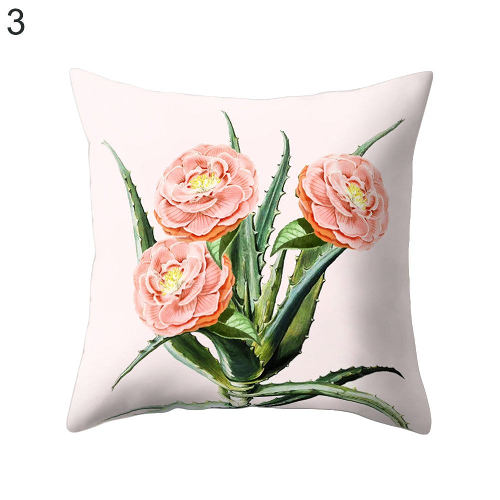 Cactus Flower Print Sofa Bed Throw Pillow Case Cushion Cover Home Room Decor