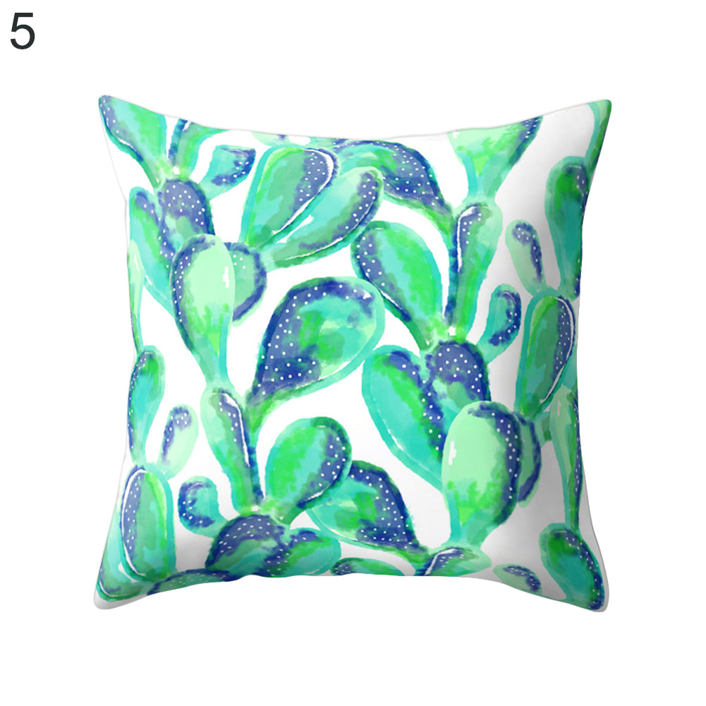 Cactus Flower Print Sofa Bed Throw Pillow Case Cushion Cover Home Room Decor