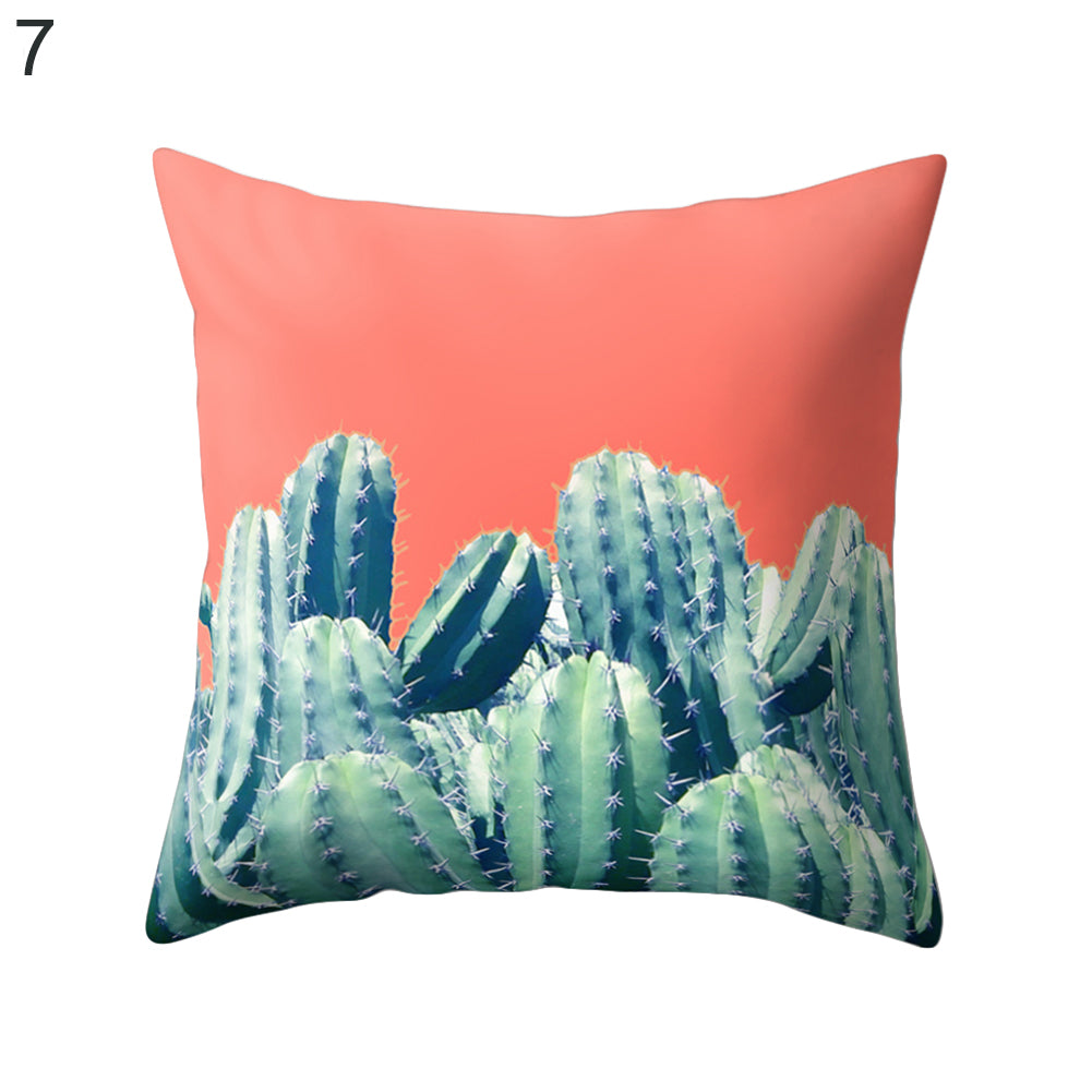 Cactus Flower Print Sofa Bed Throw Pillow Case Cushion Cover Home Room Decor