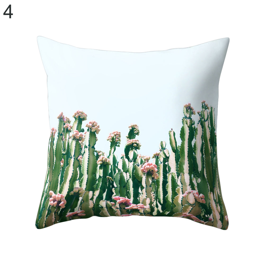 Cactus Flower Print Sofa Bed Throw Pillow Case Cushion Cover Home Room Decor