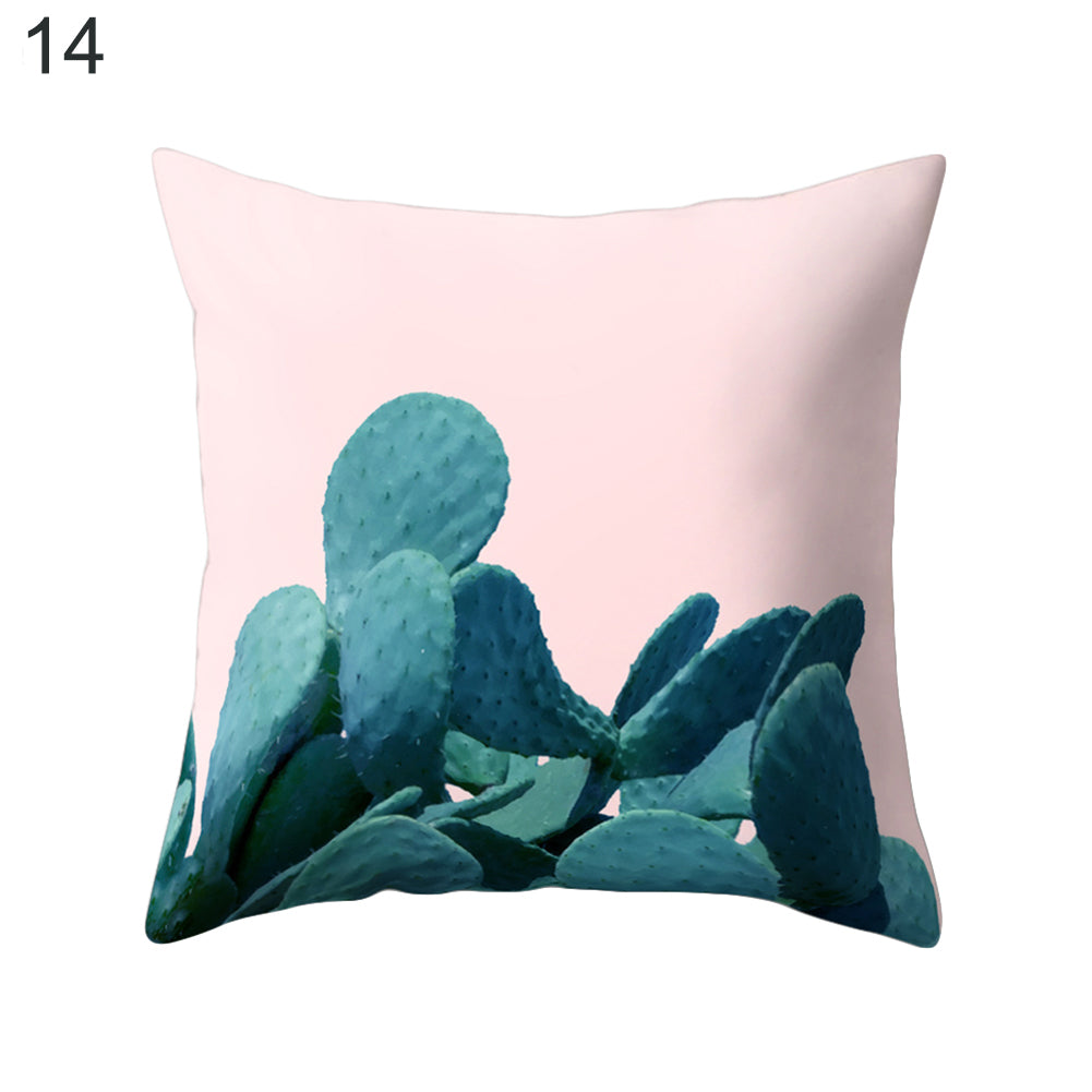 Cactus Flower Print Sofa Bed Throw Pillow Case Cushion Cover Home Room Decor