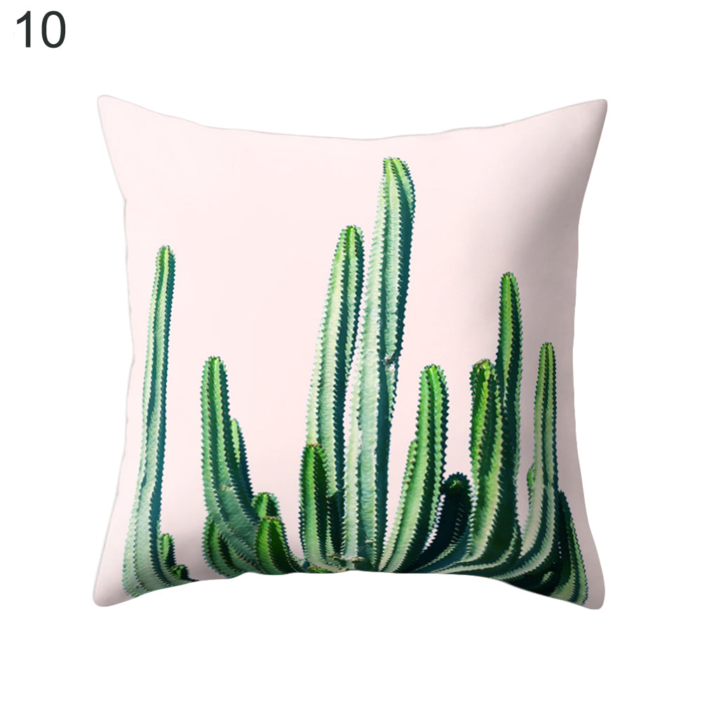 Cactus Flower Print Sofa Bed Throw Pillow Case Cushion Cover Home Room Decor