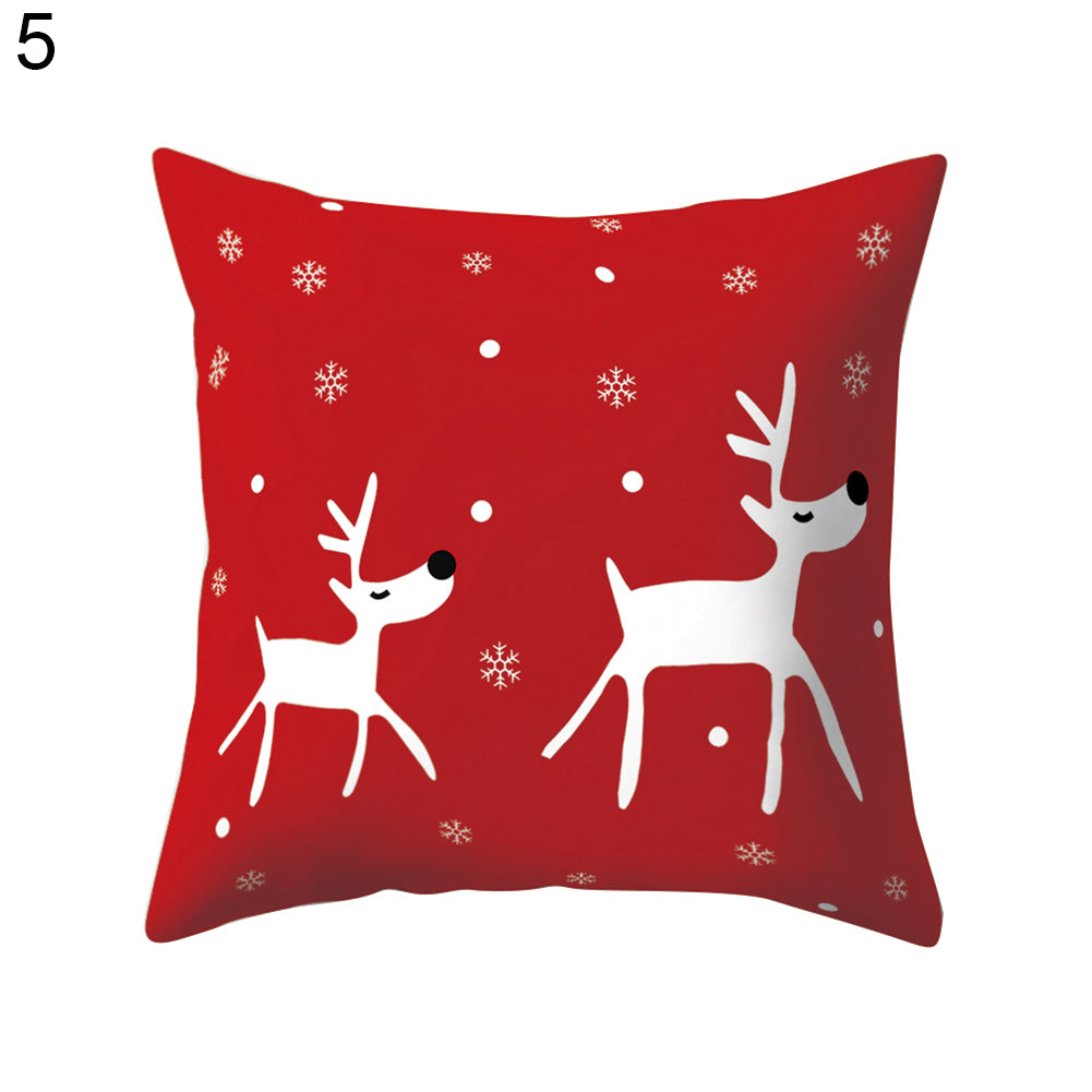 Cartoon Soft Throw Comfortable Cushion Cover Christmas Theme Pillowcase Decor